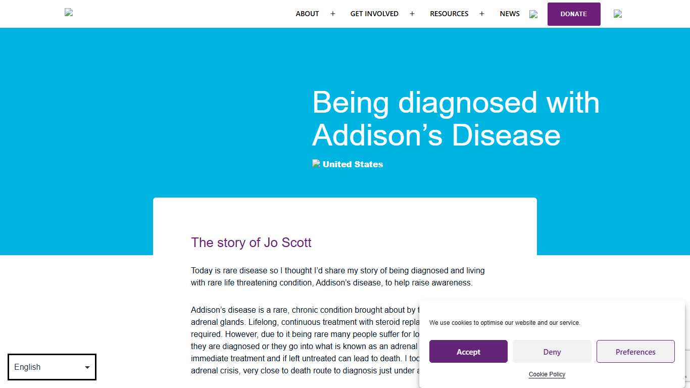 Being diagnosed with Addison's Disease - Rare Disease Day 2026